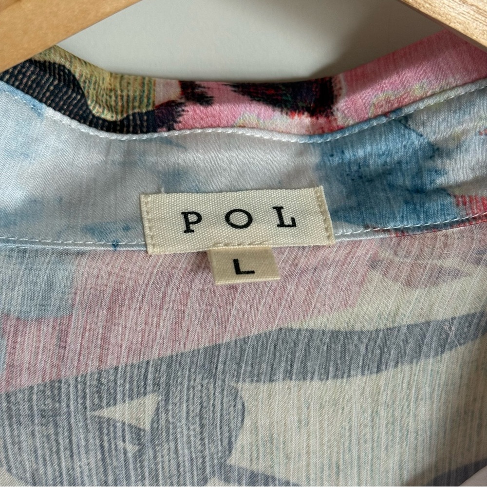 POL The Rose Patchwork Top Button Down Shirt Large - image 10